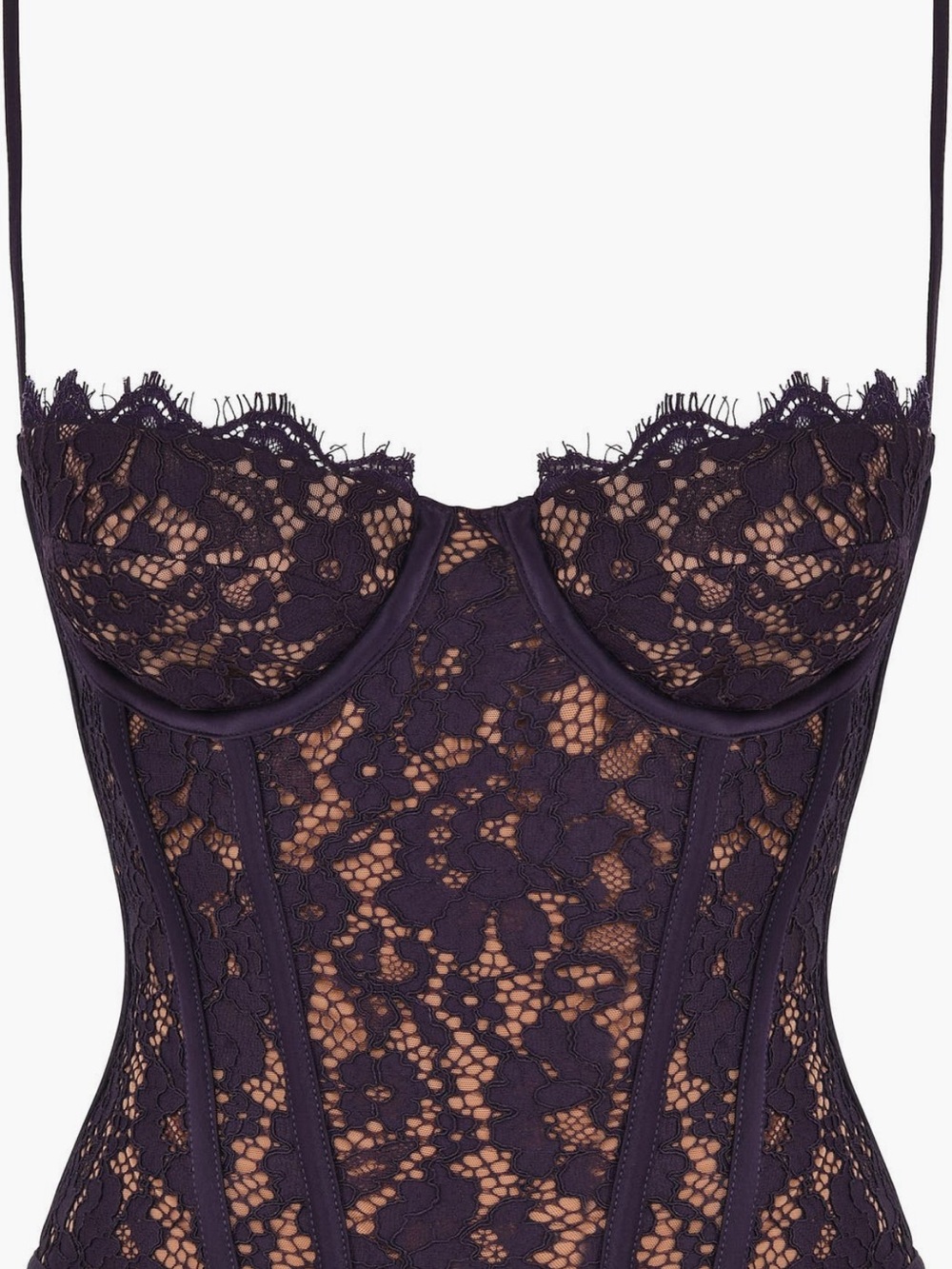 House of CB Dark Purple Lace Underwire Corset Camisole - Picture 4 of 13